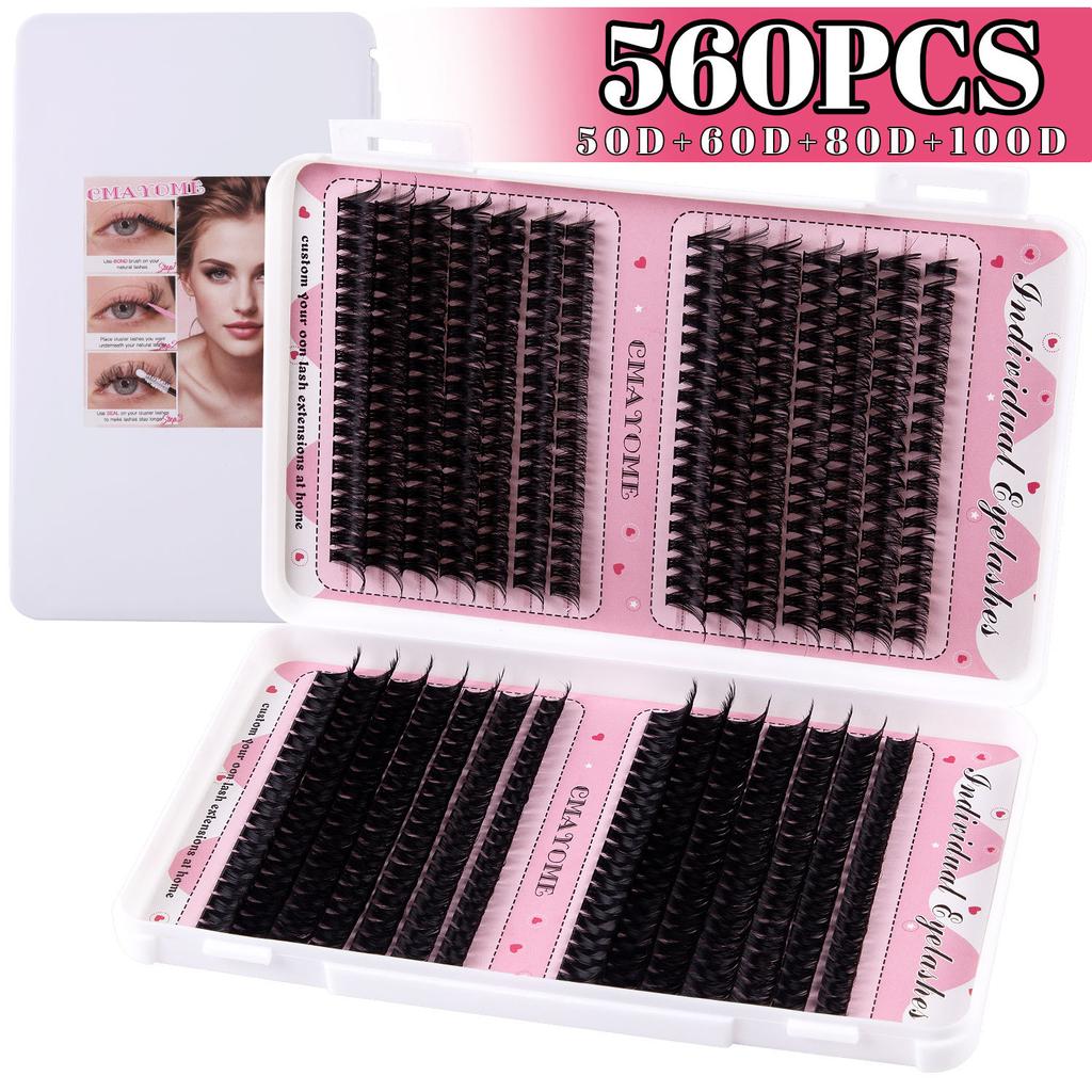 640 Tufts Of Diy Single Tufts Of Hair 10D100D Natural Dense D Song Segmented False Eyelash Extension Set