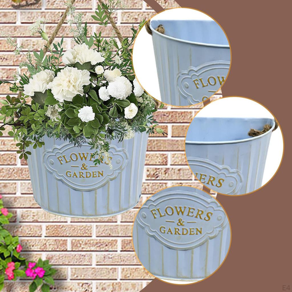 Creative Semi-circular Hanging Flower Pot Wall Planter with Rope for Home Decor Housewarming