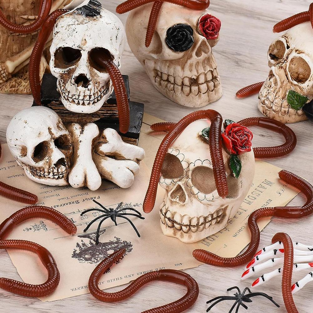 30pcs Soft Fake Earthworm for Halloween, April Fool's Day Party Decoration