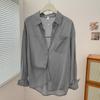 New Korean Simple and Breathable Design Slightly Transparent Shirt, Light and Loose Casual Lazy Style Shirt In Summer