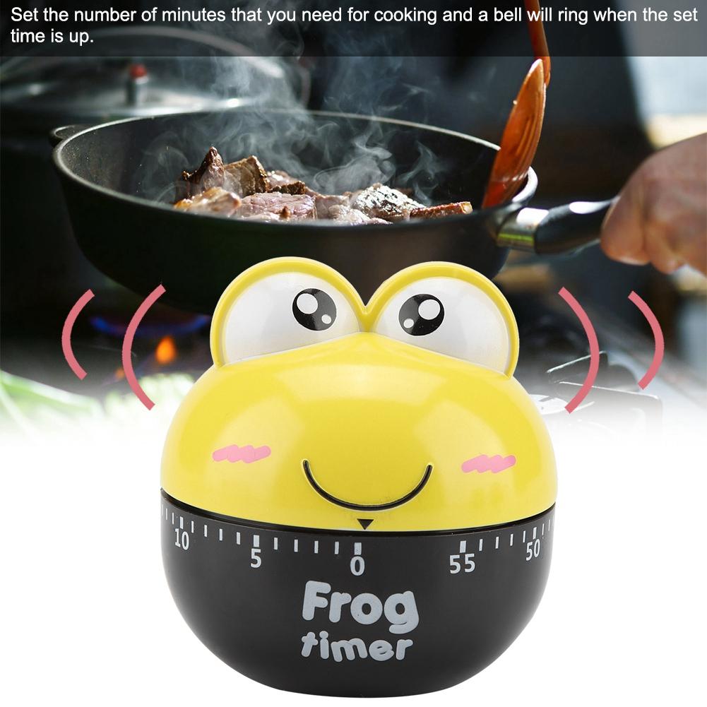 Cartoon Animal Shape Kitchen Timer Mechanical Counters Clock for Cooking Timing Tool(Yellow)