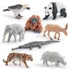 Simulation Asian Animal Model Panda Tiger Orangutan Crocodile Elephant Static Ornament 8-Piece Set