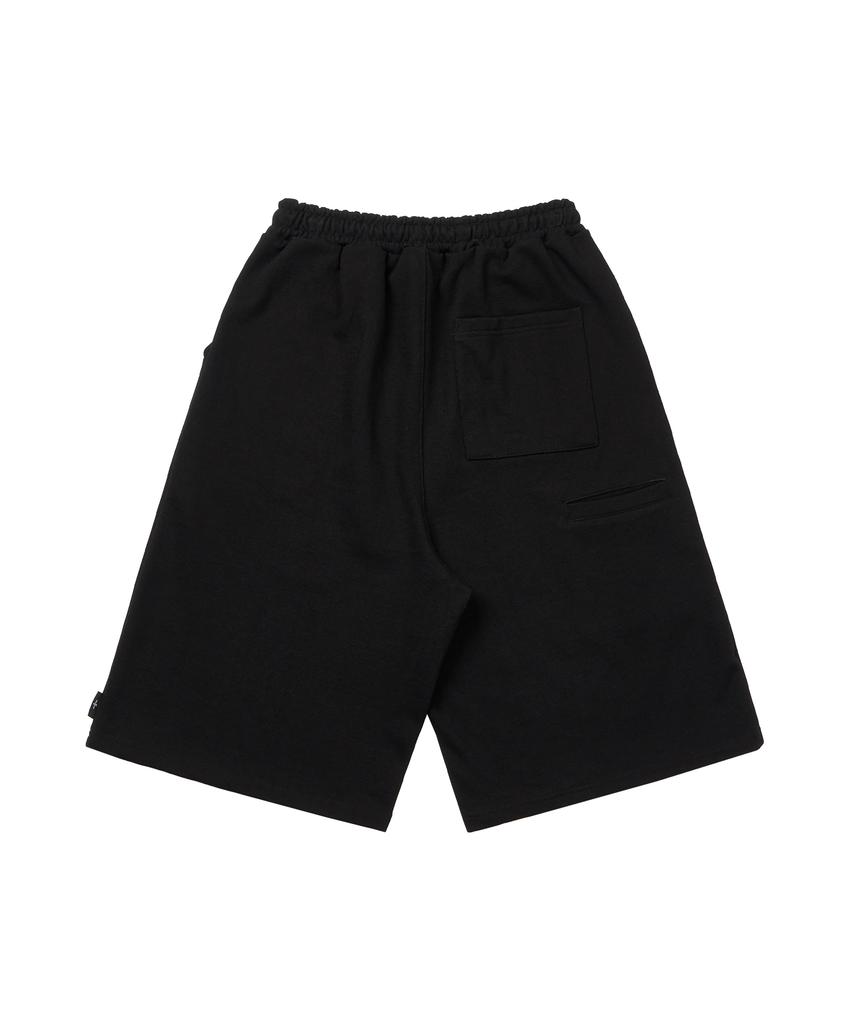Masateu Small Pocket Bermuda Sweat Pants _ Black