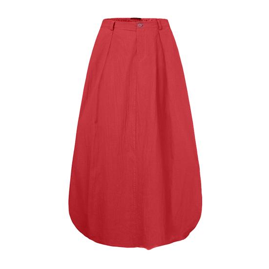 Summer Maxi Skirt Solid Color Large Hem Sweet Slim A-Line Skirt for Daily Wear