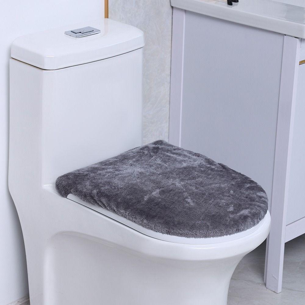 Solid Color Toilet Lid Cover Warm Toilet Dust Cover Wear Resistant Toilet Seat Cover  Home Bathroom