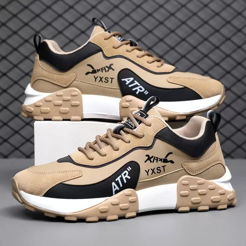 New trendy men's sports shoes breathable and versatile leather surface soft sole thickened casual shoes men's shoes casual shoes