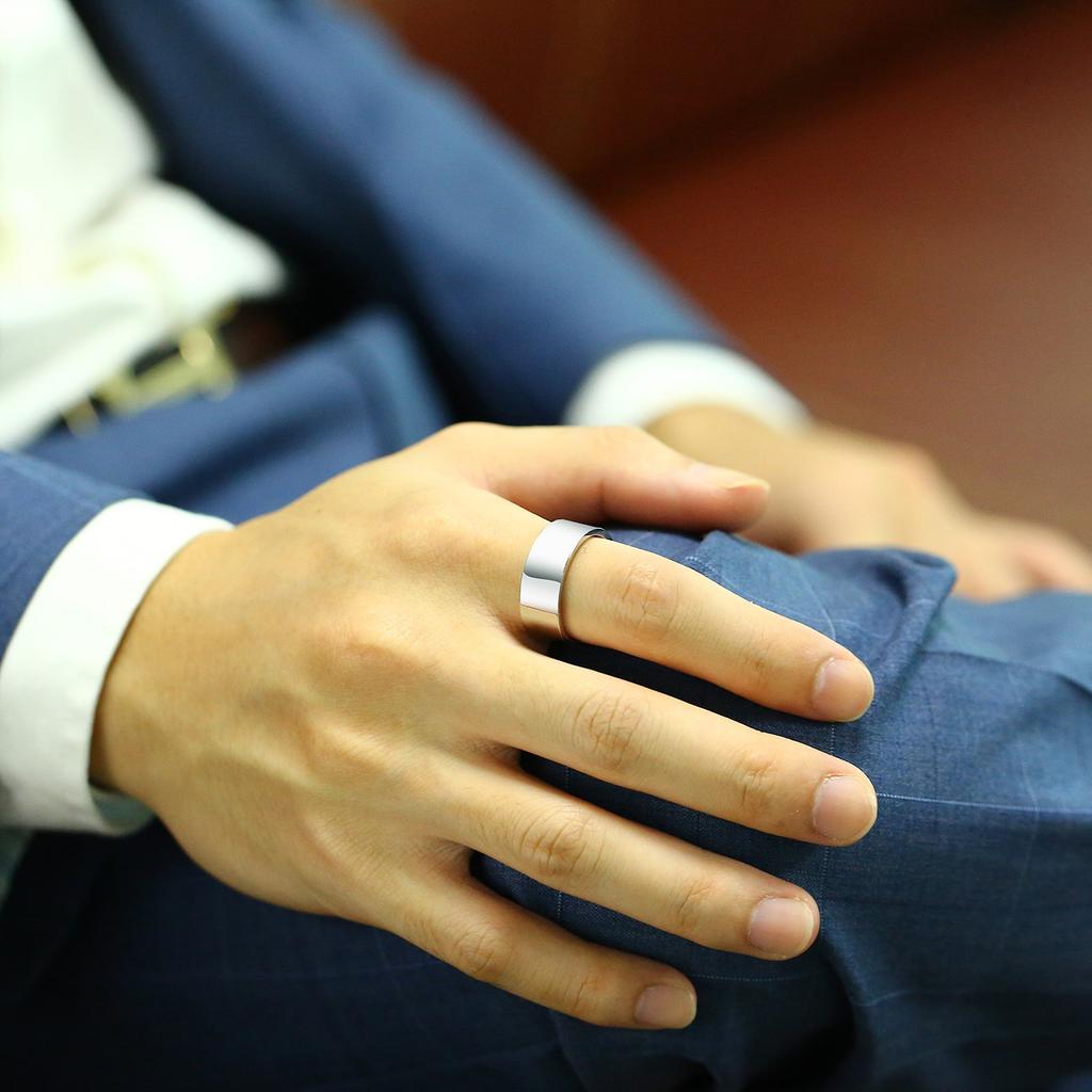 Man Stainless Steel Ring  Wedding Birthday Party Dad Boyfriend Valentine's Day Gift
