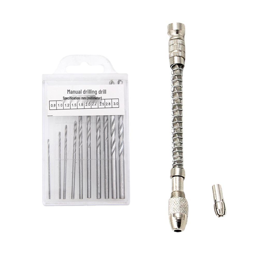 Manual Twist Drill 0.3-2.0mm: Semi-Automatic Hand Drill & Punch for Bodhi Nut Carving