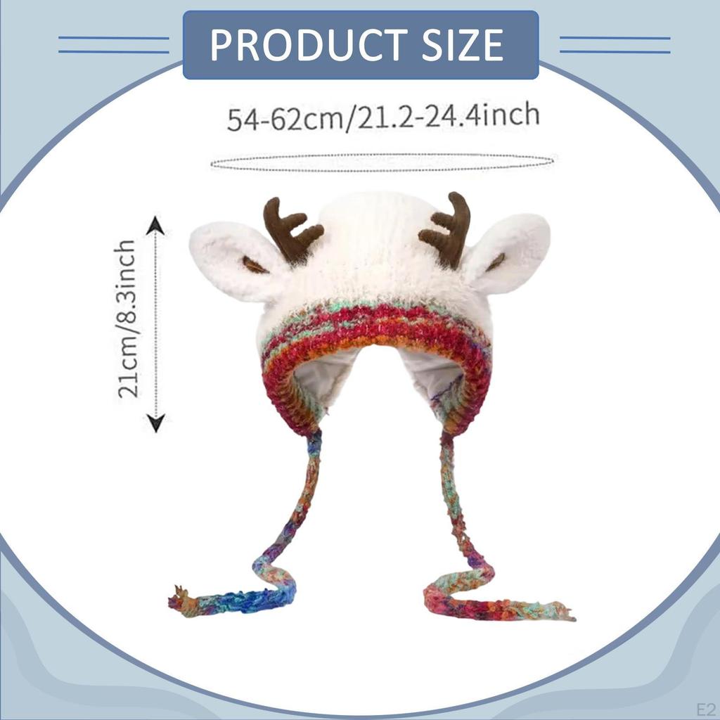 Christmas Deer Storage Hat for Adults,Reindeer Beanie
