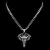 Gothic Dragon Head Wings 316L Stainless Steel Pendant Necklace for Women Men Silver Color Red Rhinestone Jewelry Amulet Gift