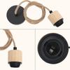 New Solid Wood E27 Lamp Holder Adjustable Wire Hanging Pendant Lamp DIY Accessories Screw Lampshade Base