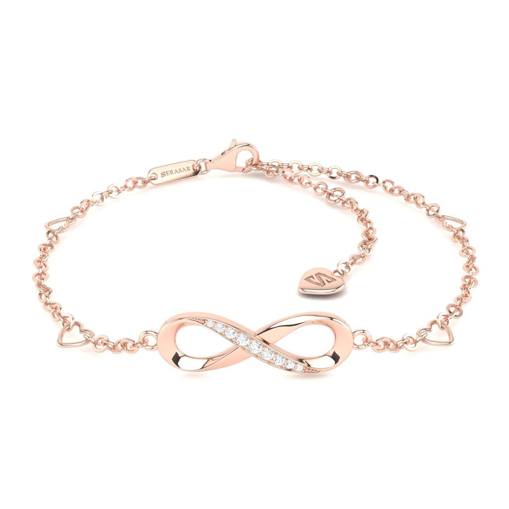 Rose Gold Anklet for Women 925 Sterling Silver 18K Jewelry Anklet for Women Gift Ideas for Women Day Anniversary Birthday Gift [SERASAR] Valentine's