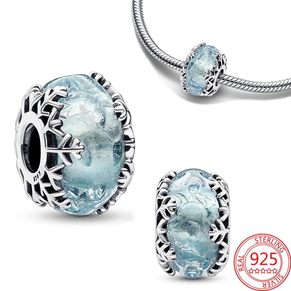 Winter Snowflake Charms Copper Ball Cat'S Eye Beads Pendants Fit Original Bracelet Snowman Charms Christmas Jewelry