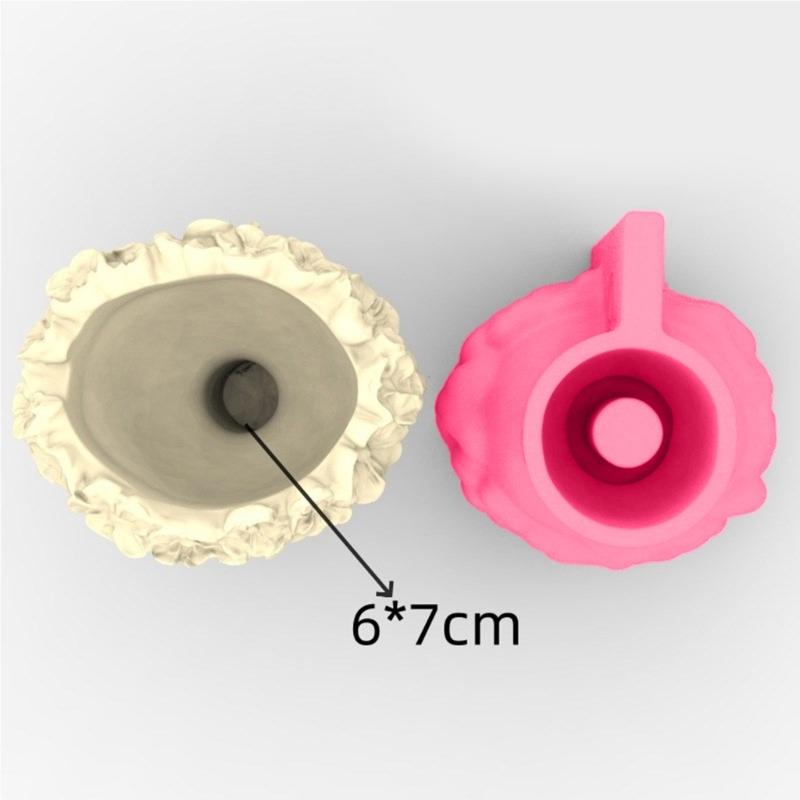 3D DIY Flower Pots Mold Silicone Concrete Mold Little Girl Vase Molds for Garden
