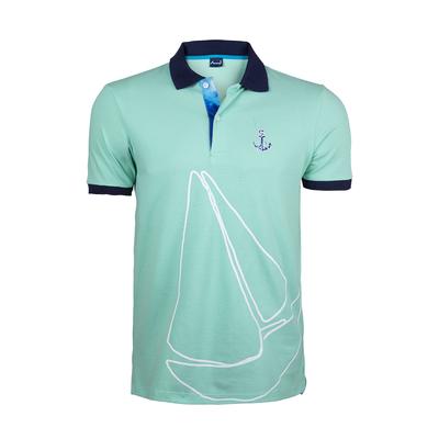 Marine Mint Green Men's Polo Collar T-Shirt