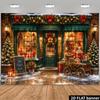 1Pcs Christmas Street Corner Store Decoration Background Winter Backdrop For Photo Studio Photo Booth Party