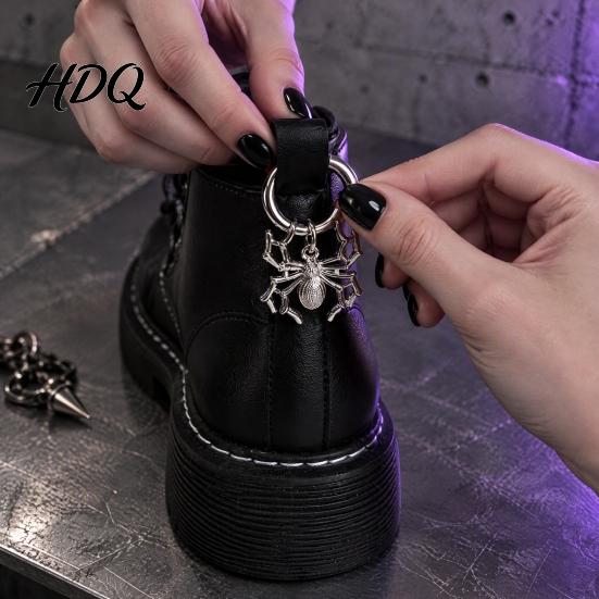 Hot Girl Style Accessories Halloween Shoes Charms Buckle Skull/Spider/Butterfly Shape Punk Rock Shoe Decor Aesthetic Pendants for Personalized