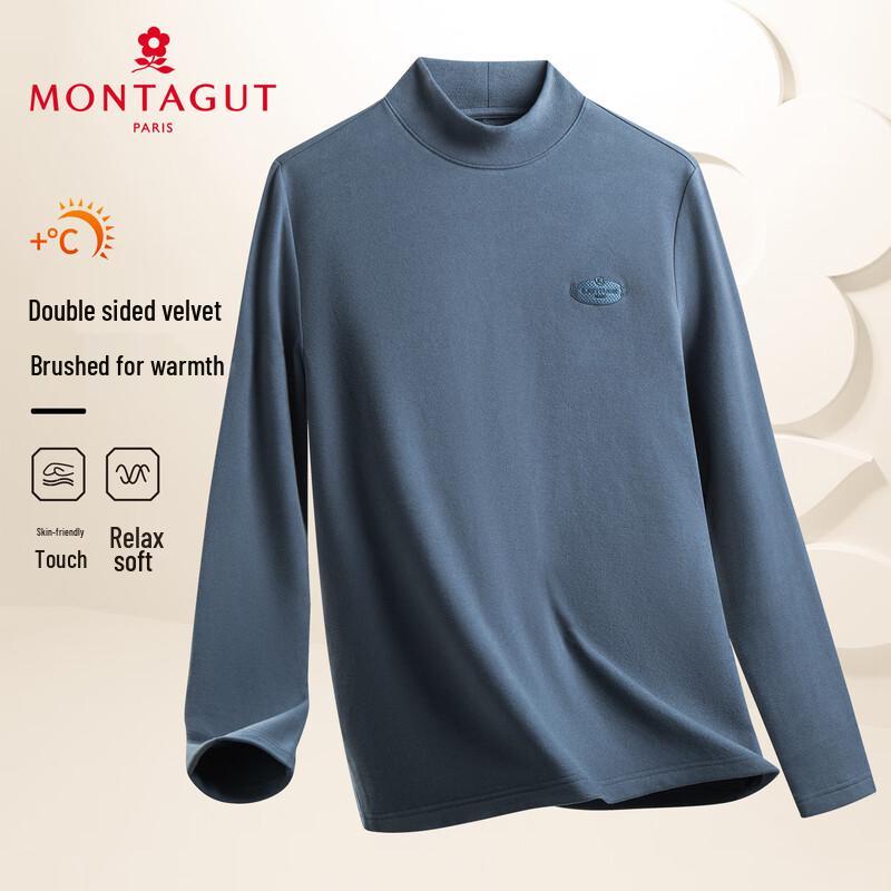 MONTAGUT Men's Long-Sleeve Half-High Collar T-Shirt