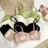 Girl Spring and Summer Sexy Silk Face Small Breast Gathers Half Cup To Use Breast Without Underwire To Support Underwear