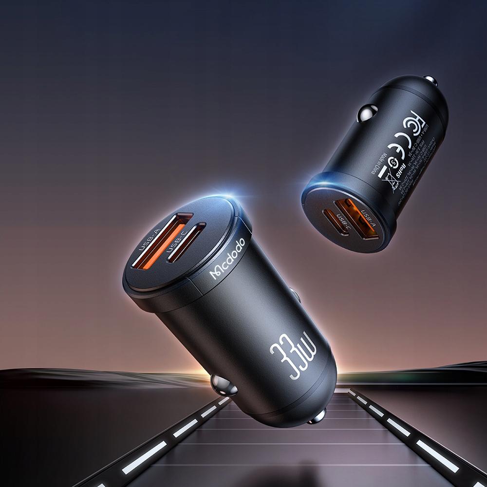 Mcdodo Powerful Fast Car Charger For Phone 2X Usb Usb-C 33W Led