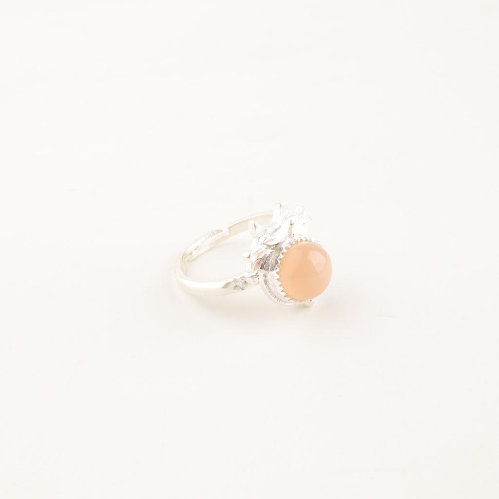 Natural Peach Moonstone Gemstone 925 Sterling Silver Jewelry Handmade Ring Gift RR-67-21