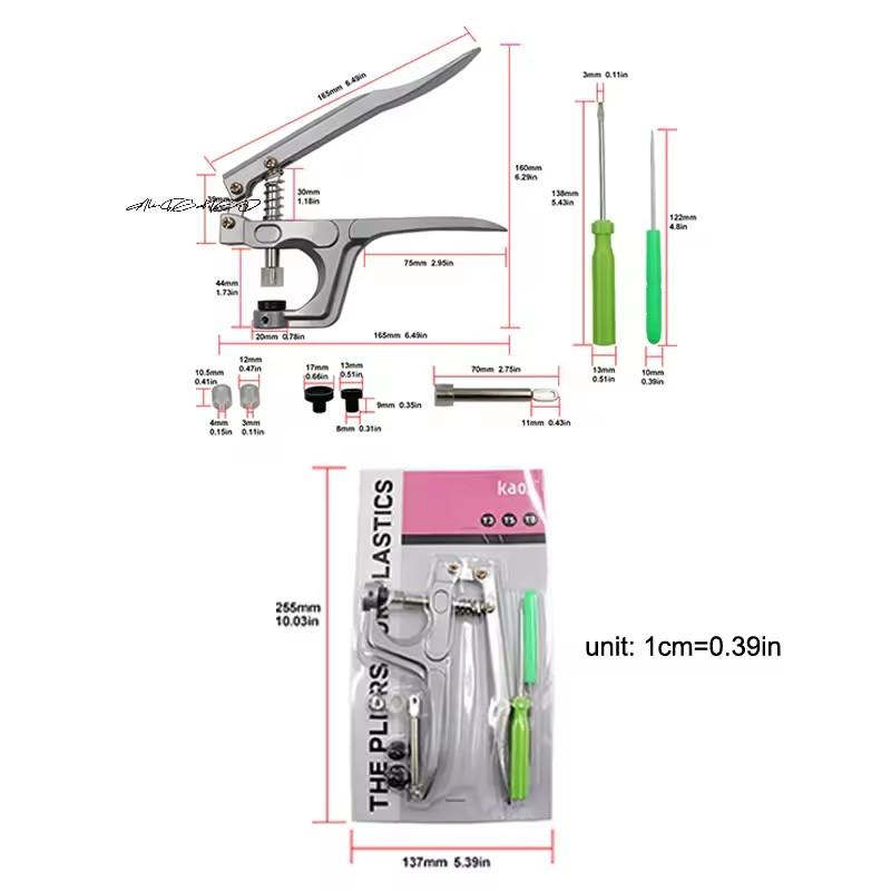 Metal Snap Button With Plier Tool Sewing Button Thickened Snap Fastener Kit DIY Craft for Installing Sewing Clothes