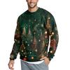 Men's Casual Fashion Printed Round Neck Pullover Sweatshirt