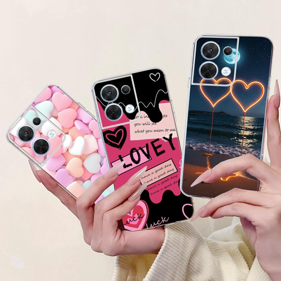 For OPPO Reno 8 Case CPH2359 Cover Cute Cartoon Cat Carp Lion Soft Silicone Shockproof Bumper For OPPO Reno8 Pro 5G CPH2357 Capa