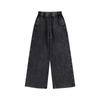 Unisex Solid Color Casual Loose Washed Distressed Sweatpants