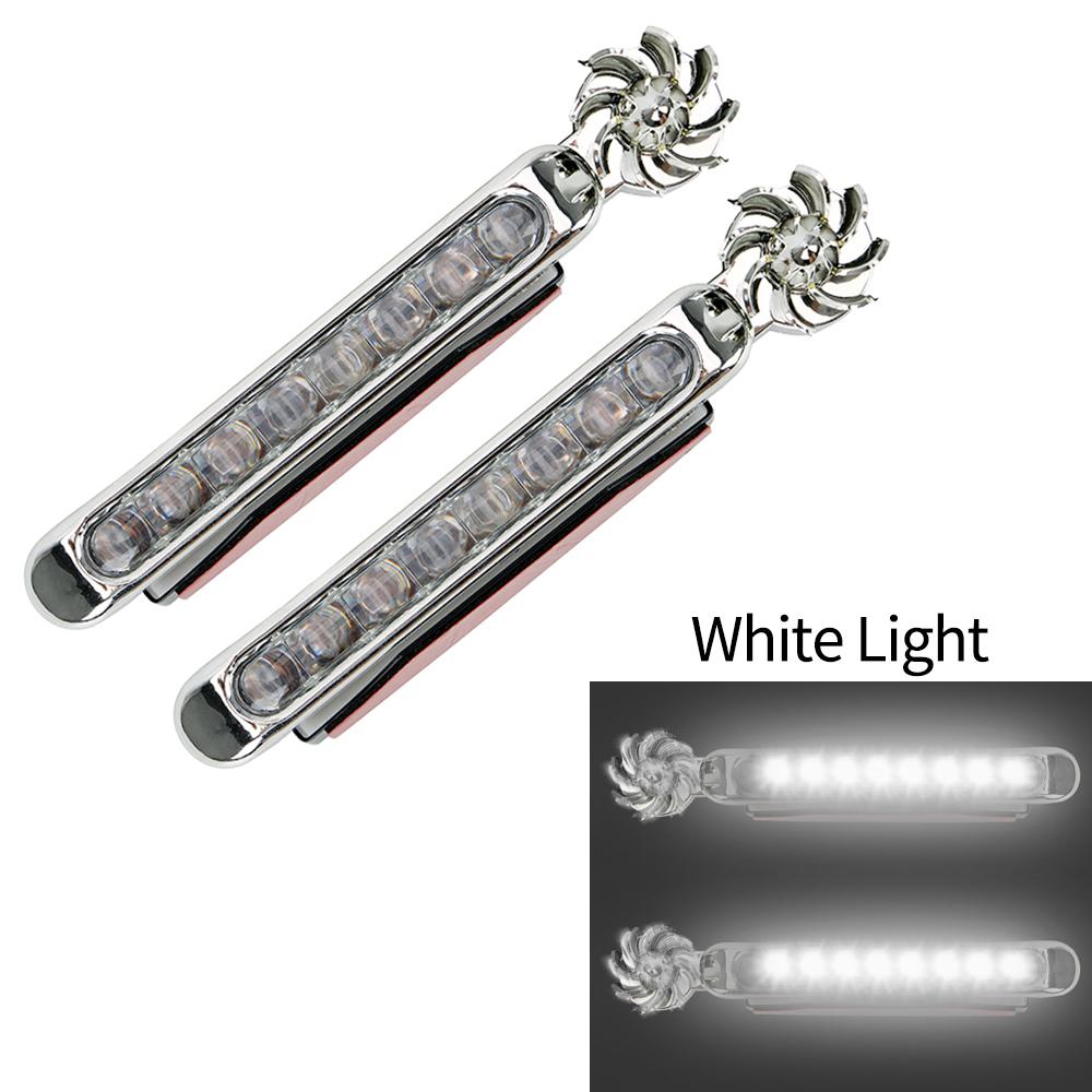 

2 шт. дневные ходовые огни ветряные автомобильные светодиодные дневные ходовые огни 8 светодиодов вращающийся вентилятор без внешнего источника питания фара белый