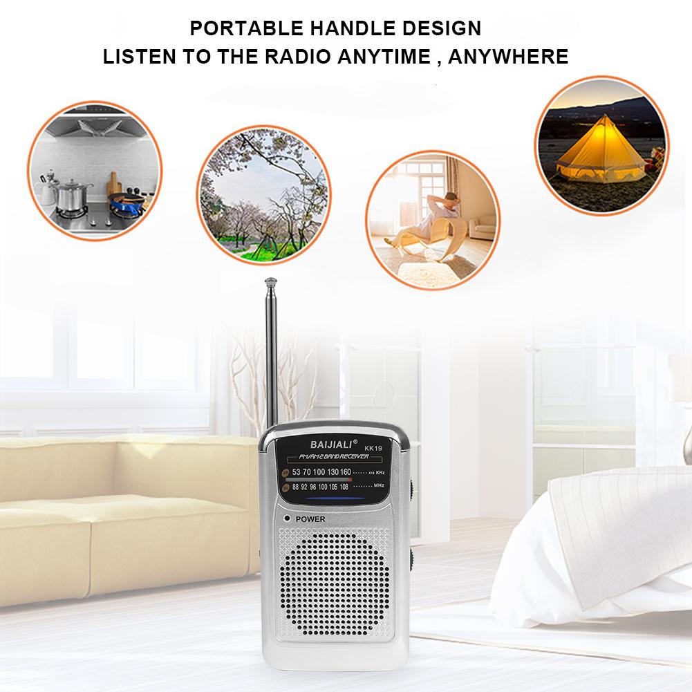 Portable Mini Radio SW/AM/FM Battery Operated Telescopic Antenna Digital Radio Receiver Built-in Speaker for Fishing Picnic
