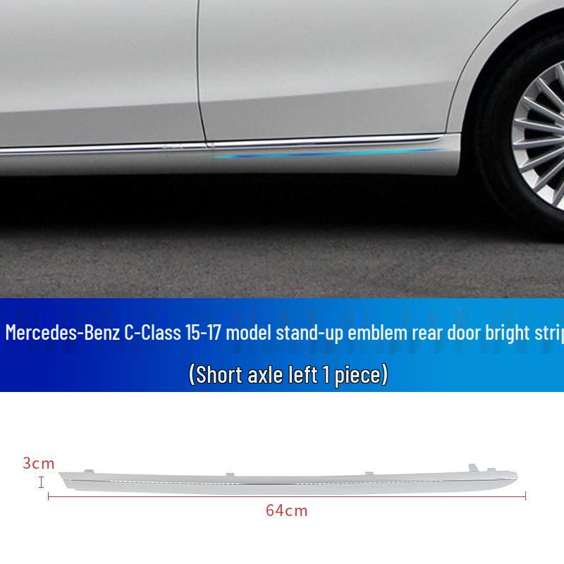 Mercedes-Benz C-Class Decorative Silver Strips: C180 Bumper, C200 Door, C260 Silver, C300 Style.
