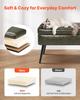 Leather Storage Ottoman Bench, PU Leather Bench with Storage and Metal Legs, Modern Shoe Benches Seat for Entryway, Upholstered End of Bed Benches for