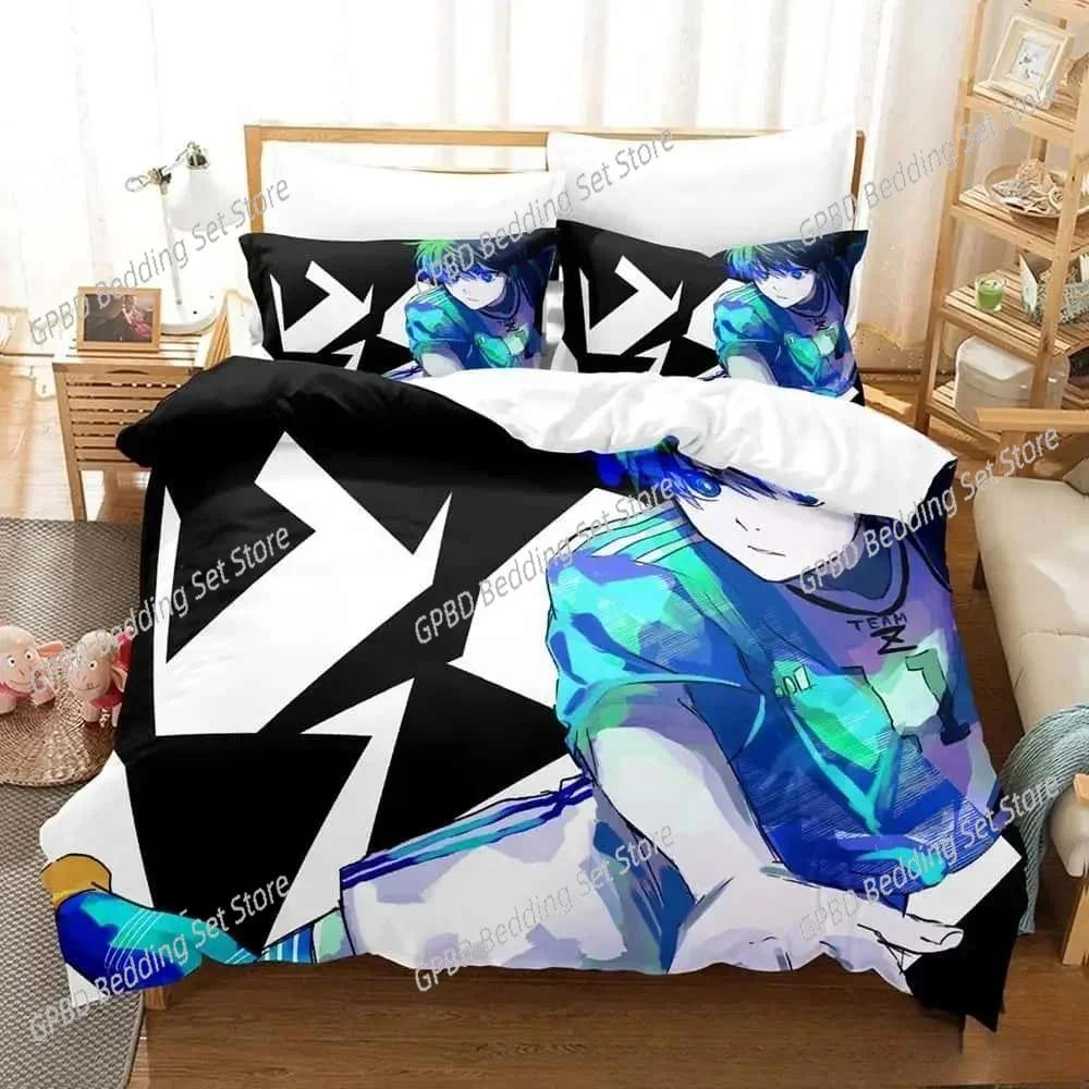 Fashion 3D Print Anime Blue Lock Comfortable Duvet Quilt Cover Pillowcase Bedding Set Children Bedroom Decoration Home Textile