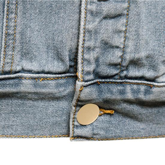 Spring Men Denim Jacket Lapel Single Breasted Solid Color Fashion Motorcycle Jeans