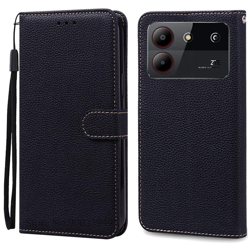 

Для ZTE Blade A54 чехол кожаный кошелек флип чехол для ZTE Blade A54 чехол Coque Fundas для ZTE Blade A54 чехол для телефона бампер For ZTE Blade A54 чёрный
