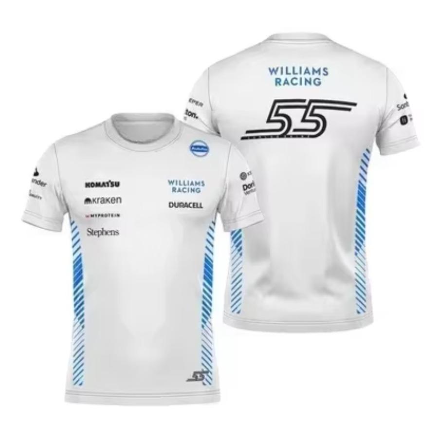 F1 Williams Team T-shirt Carlos Sainz Formule 1 Alex Alben T-shirt Mannen Vrouwen Kinderen Fans Shirt 3D Geprint T-shirt
