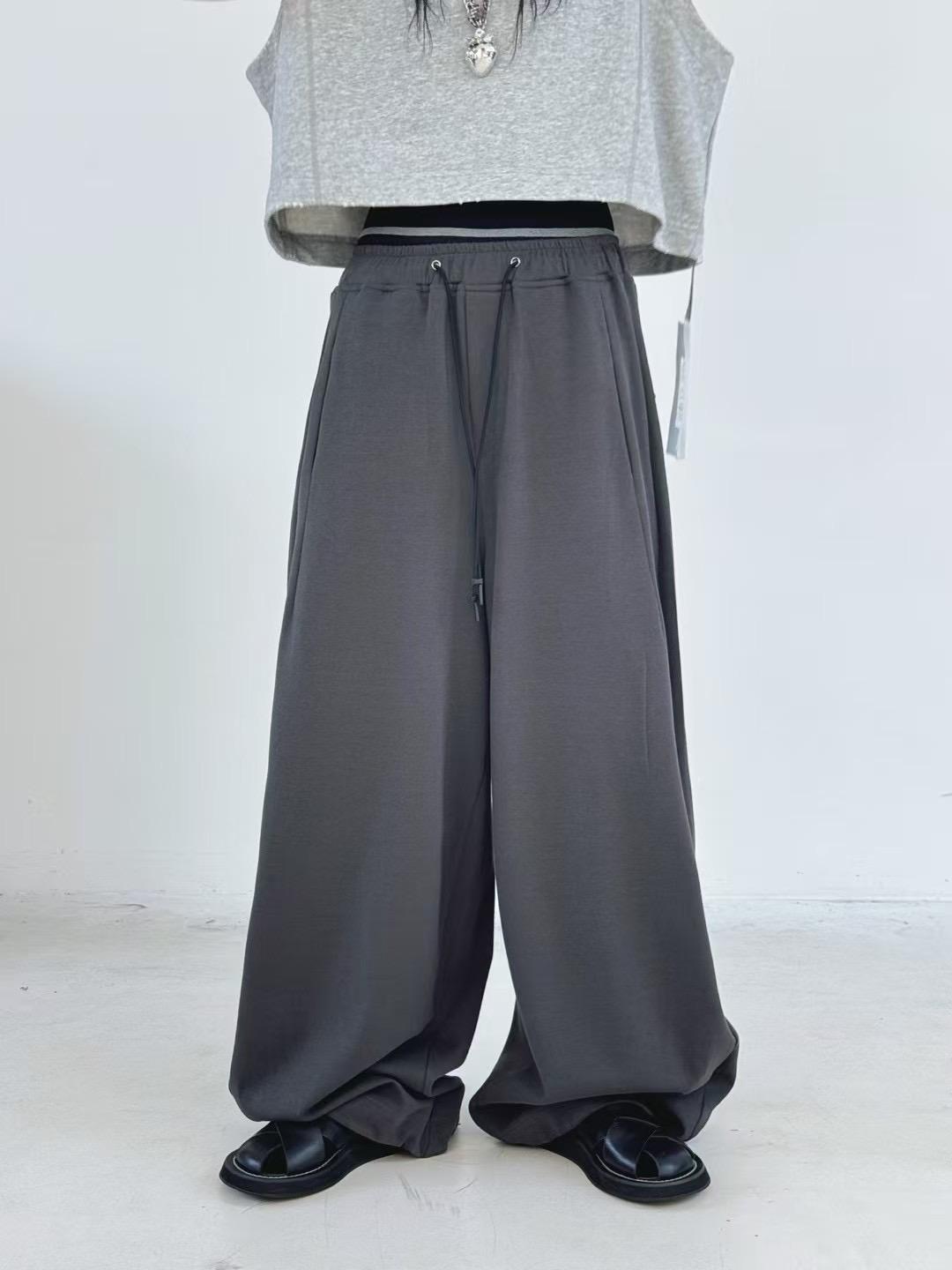 

Женские спортивные штаны больших размеров Becabeau с высокой талией в корейском стиле с широкими штанинами Medium темно-серого