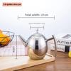Polished Stainless Steel Teapot Water Kettle Thickened with Filter Tea Pot 1/1.5/2L Gas Induction Cooker Kettle Household Teapot