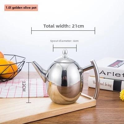 Polished Stainless Steel Teapot Water Kettle Thickened with Filter Tea Pot 1/1.5/2L Gas Induction Cooker Kettle Household Teapot