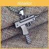Uzi Submachine Gun Geometric Alloy Pendant Chain Necklace For Men And Women Fashion Accessory