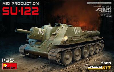 MiniArt Maßstäbliches sowjetisches Modell mit vollständigem Kunststoffmodellbausatz MA35197 1/35 SU-122 Mittlere Produktion Innenraum,
