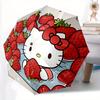 1pc Strawberry HelloKitty Automatic Folding Umbrella with 8-Rib Compact & Lightweight Design, Self-Opening/ Closing001