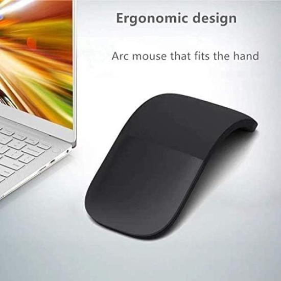 Slim and Portable 2.4GHz Foldable Wireless Mouse with Arc Optical Technology and Foldable Bluetooth for PCLaptops, Perfect for Home, Office, and