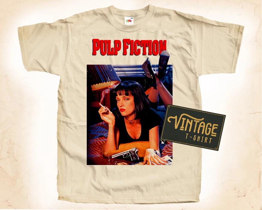 Pulp Fiction V1 T SHIRT Movie Poster Vintage Natural sizes S to 5XL 2XL