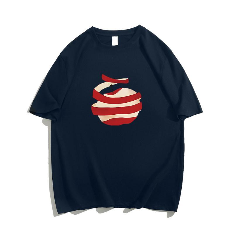 White Cotton Apple Short-sleeved T-shirt Women's Summer New Design Sense Niche Loose American Half-sleeved Top Trendy
