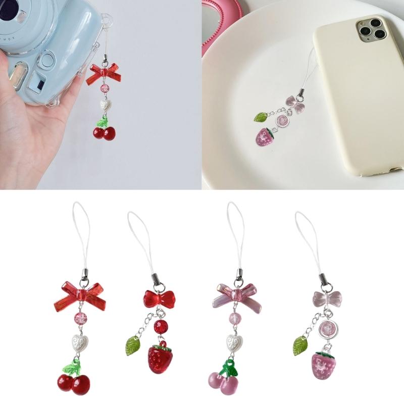 Backpack Decoration Cherry Bowknot Keyholder Women Girl Jewelry Ornament