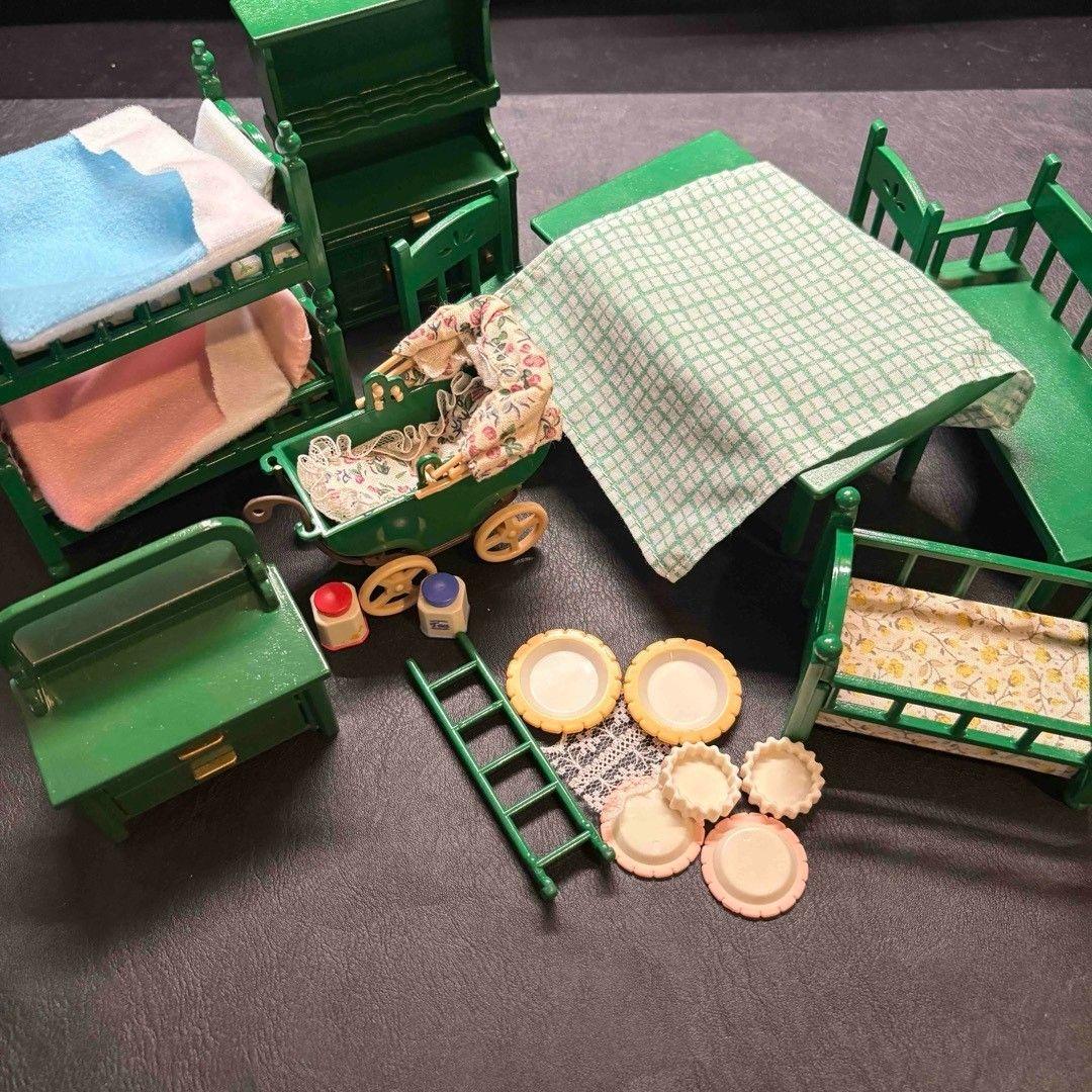 Used Rare Sylvanian Families Green Furniture Series