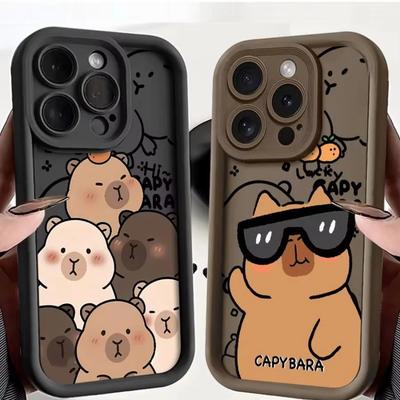 Cute Capybara Phone Case for iPhone 17 16e 16 15 14 13 12 11 Air Pro Max Mini XR XS X 7 8 6 6s Plus Soft TPU Back Cover