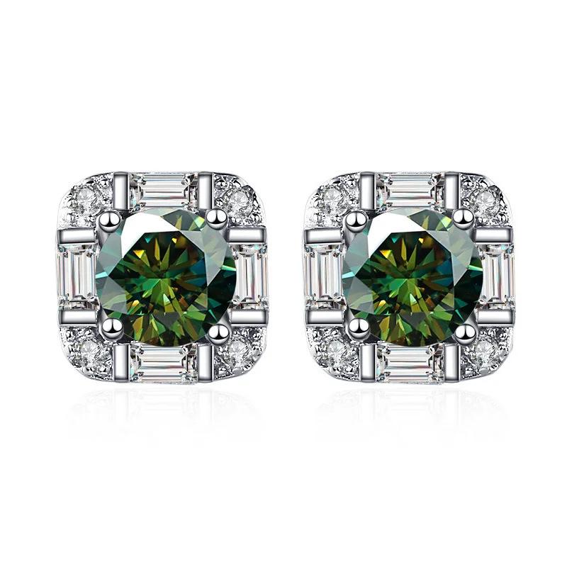 5mm S925 Silver Geometric Square Stud Earrings Mini Elegant Fashion Moissanite Earrings D VVS1 Delicate Jewelry